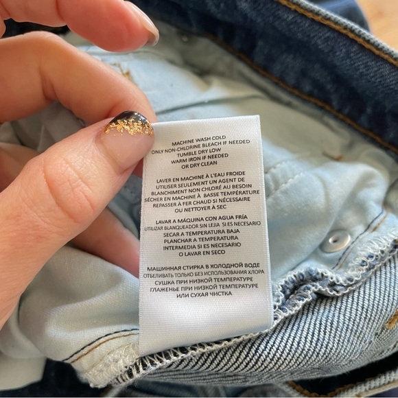 RE/DONE 70s Ultra High Rise Stove Pipe Denim Broken in Dark Straight Leg Jean 26 - Picture 11 of 12